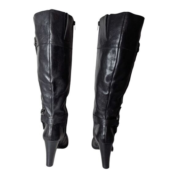 NINE WEST Happiest Black Leather Harnessed Knee High Boot Size 7M - Picture 5 of 9
